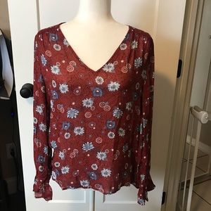 Lucky S/P rust and floral blouse